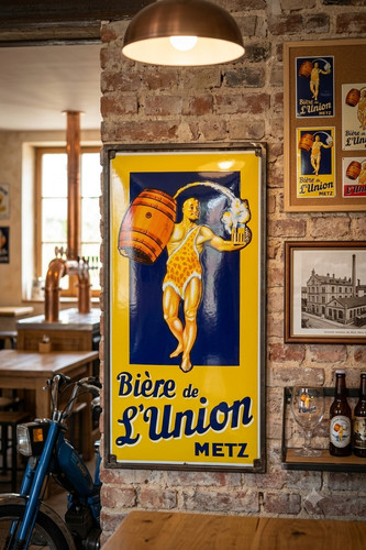 Plaque émaillée biere - biere, de