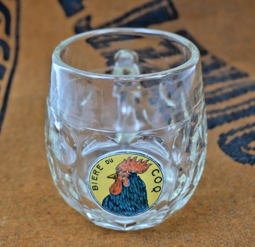 Chope verre pub - logo, emaille